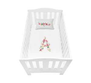 Funda de plumón Letras vintage A blanco cuna