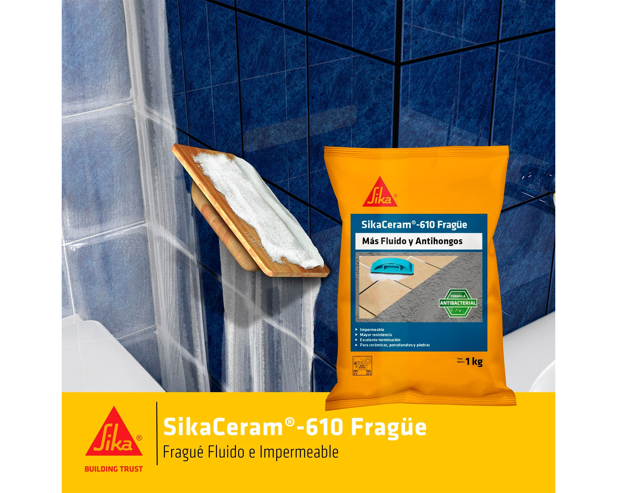 Fragüe Fluido Sikaceram-610 1 kg Gris