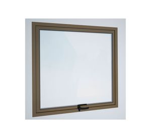 Ventana Aluminio 90x90 cm Termopanel Proyectante Titanio Mundo Glass