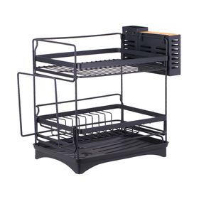 Secaplatos 2 niveles metal negro