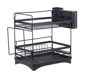 Secaplatos 2 niveles metal negro