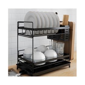 Secaplatos 2 niveles metal negro