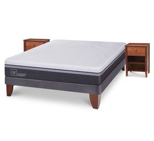 Cama europea 2 plazas Ortopedic Advance + velador New Torino Cic