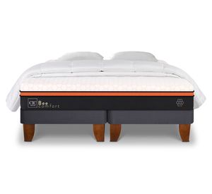 Cama europea King Bee Comfort base dividida + almohadas + plumón Cic