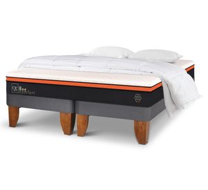 Cama europea King Bee Comfort base dividida + almohadas + plumón Cic