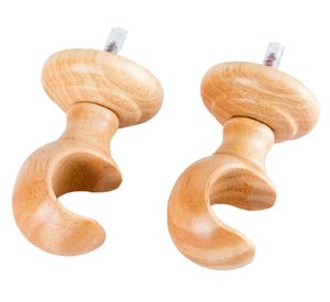Soporte de cortina Techo madera 19 mm natural 2 un