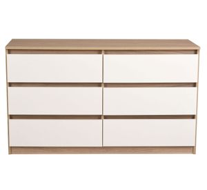 Cómoda nordica 6 cajones olmo-blanco Cic