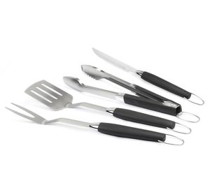 Set accesorios parrilla 4 piezas acero inoxidable