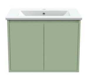 Mueble vanitorio Amelie sage green + cubierta 61x46.5 cm