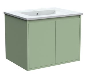 Mueble vanitorio Amelie sage green + cubierta 61x46.5 cm