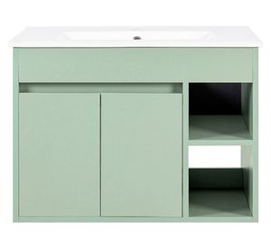 Mueble vanitorio Lille sage green + cubierta 71x46.5 cm