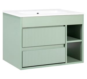 Mueble vanitorio Paris sage green texturado + cubierta 71x46.5 cm