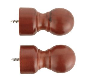 Terminal Bola madera 28 mm chocolate 2 un