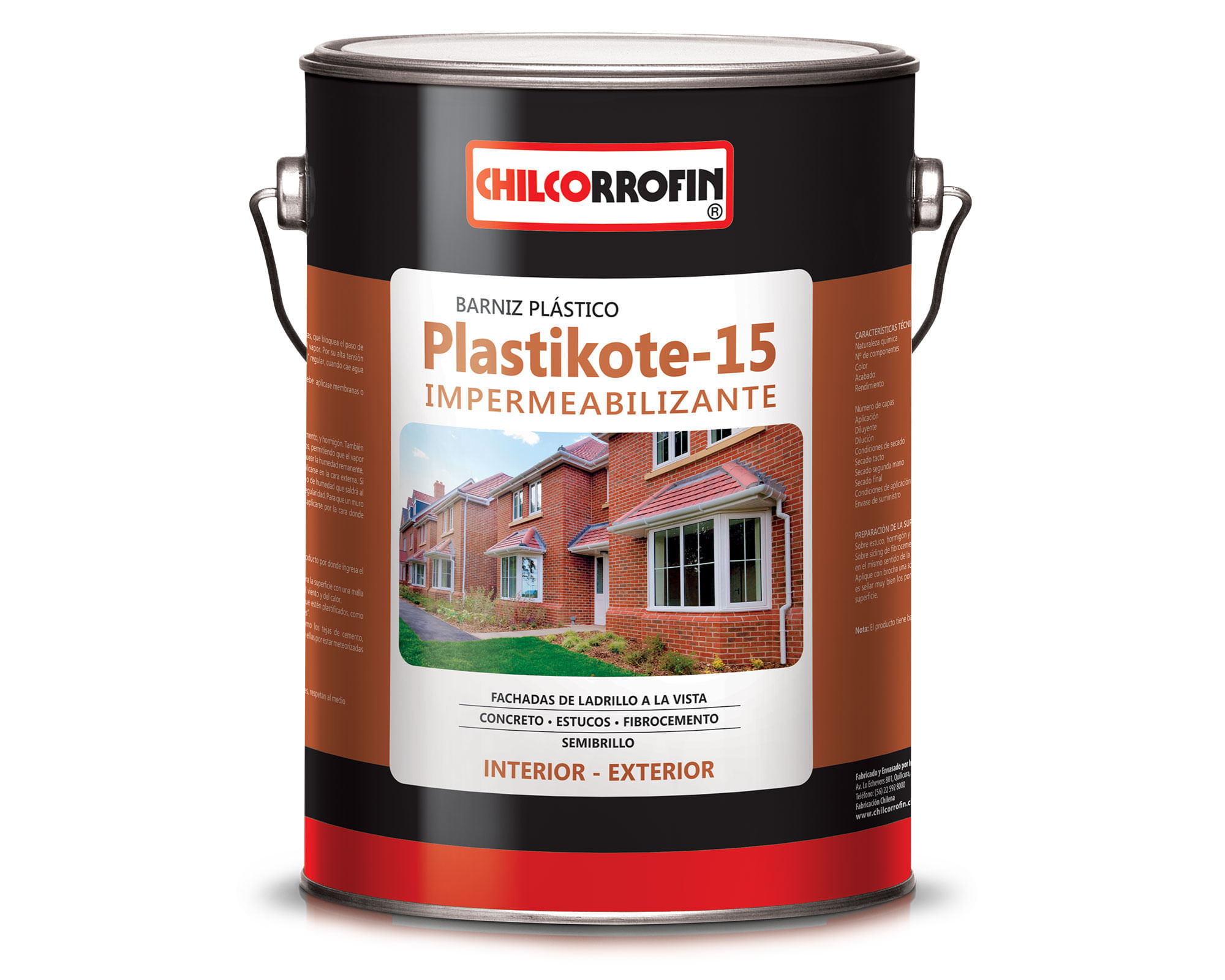 Barniz 1 galón Plastikote-15 ladrillo semi brillante Chilcorrofin