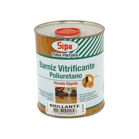 Barniz vitrificante 1/4 galón Poliuretano transparente brillante Sipa