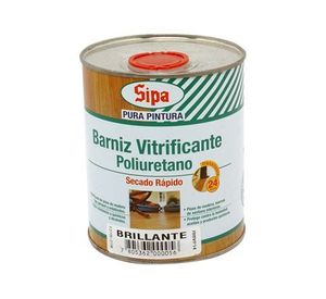 Barniz vitrificante 1/4 galón Poliuretano transparente brillante Sipa