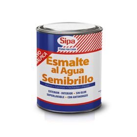 Esmalte al agua 1/4 galón blanco semi brillante Sipa