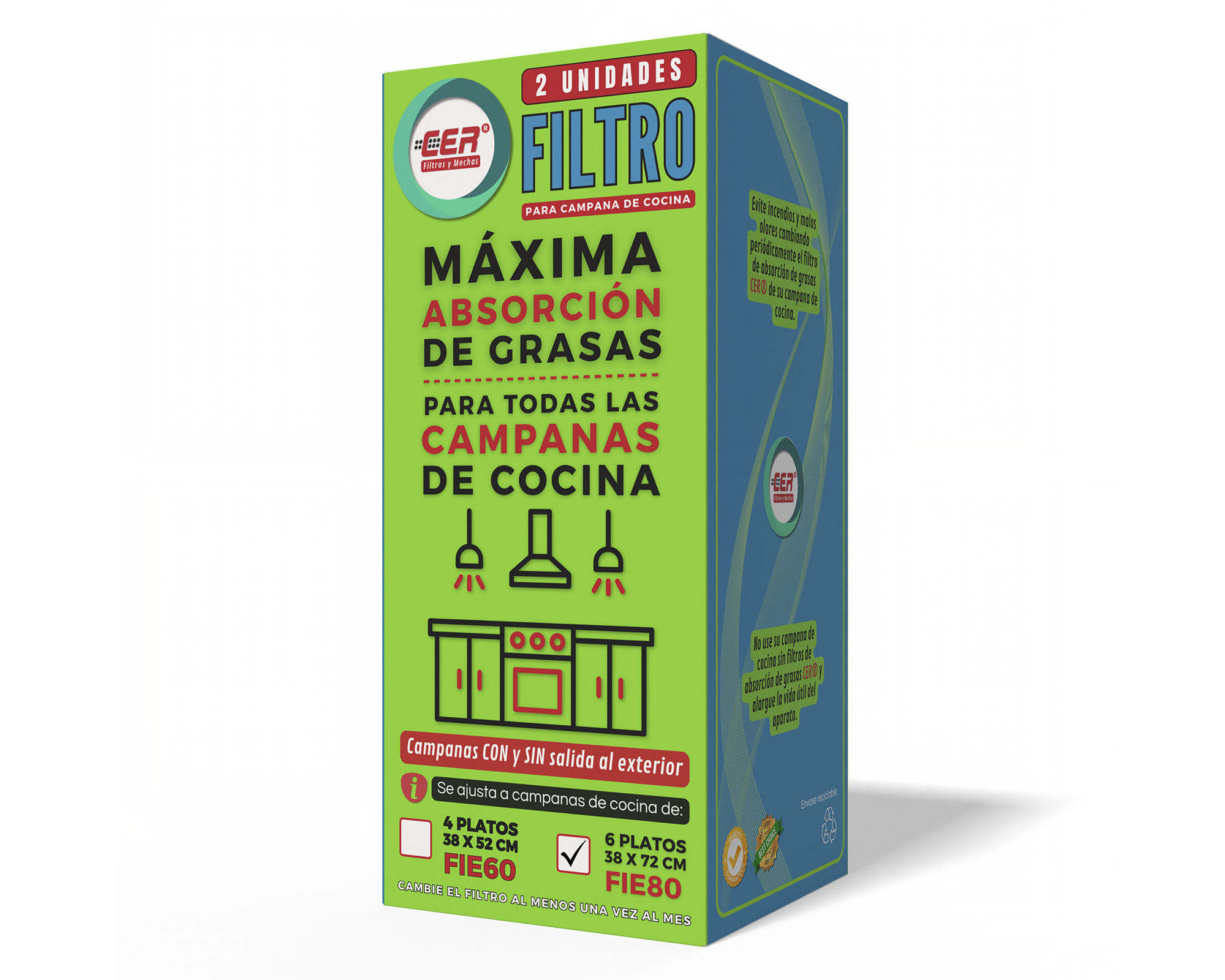 Filtros para Campana de Cocina 72x37 cm Cer