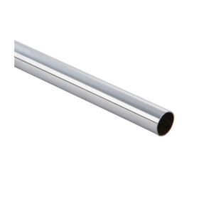 Tubo cortina 12 mm 1,5 m liso cromado Metalhsa