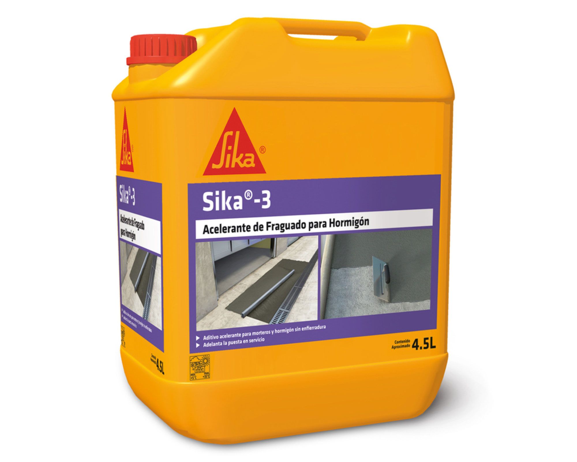 Acelerador de fraguado y endurecimiento 4,5 lts sika 3 Sika