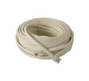 Cable extensión telefónica 15 m MT-0515 conectores 6p 4c marfil Macrotel
