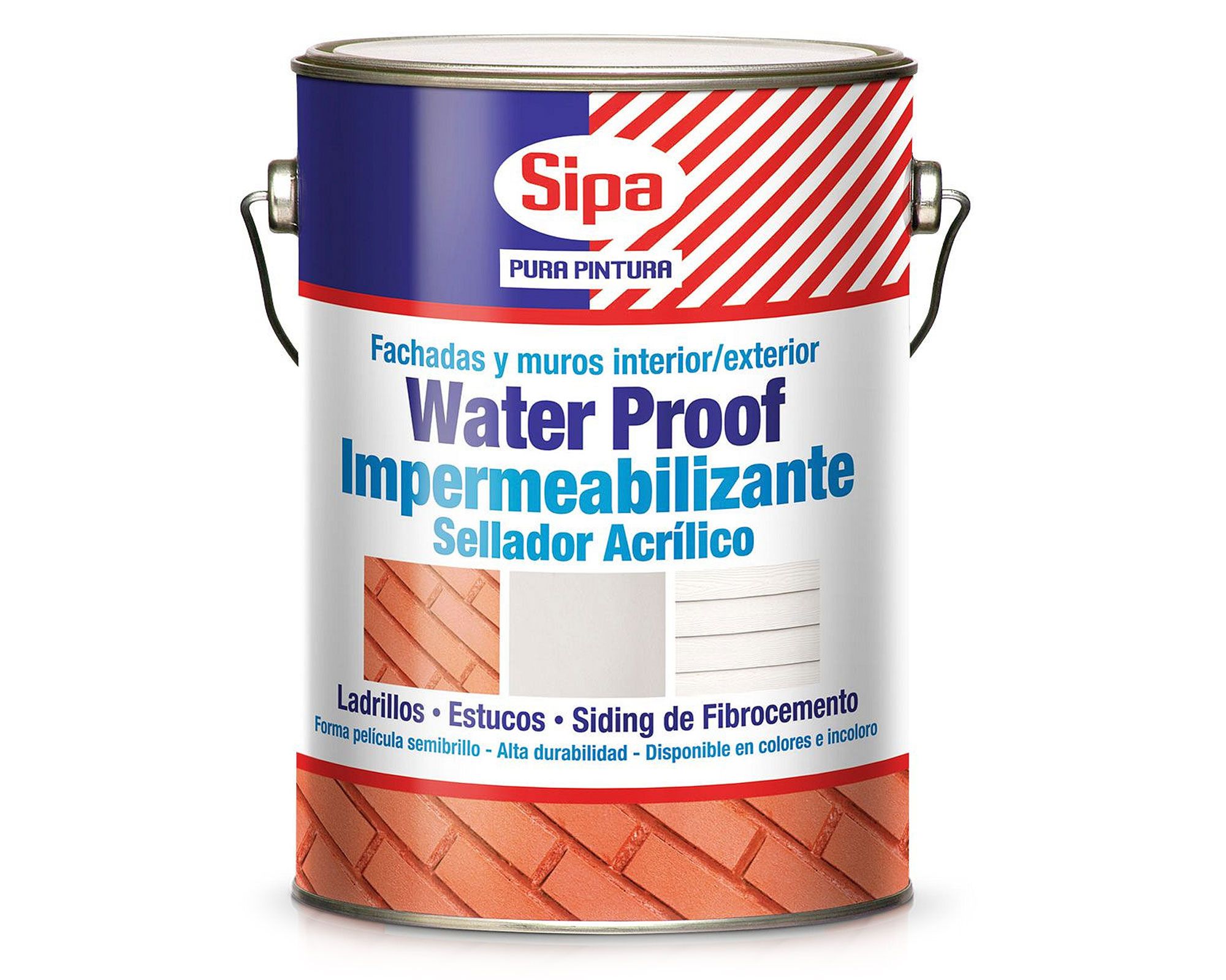 Barniz al agua 1 galón WaterProof ladrillo semi brillante Sipa