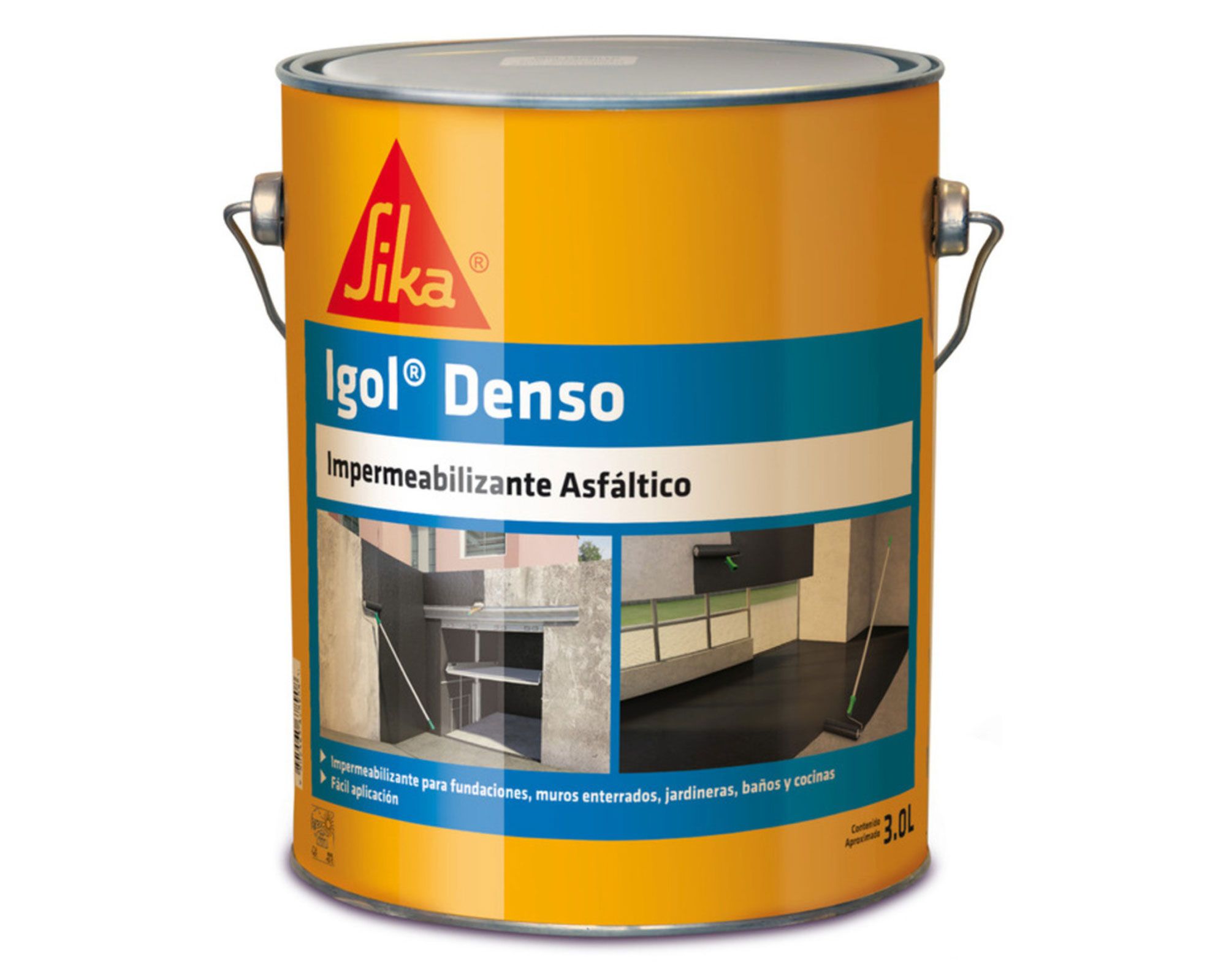 Pintura impermeabilizante 3 litros igol denso Sika.