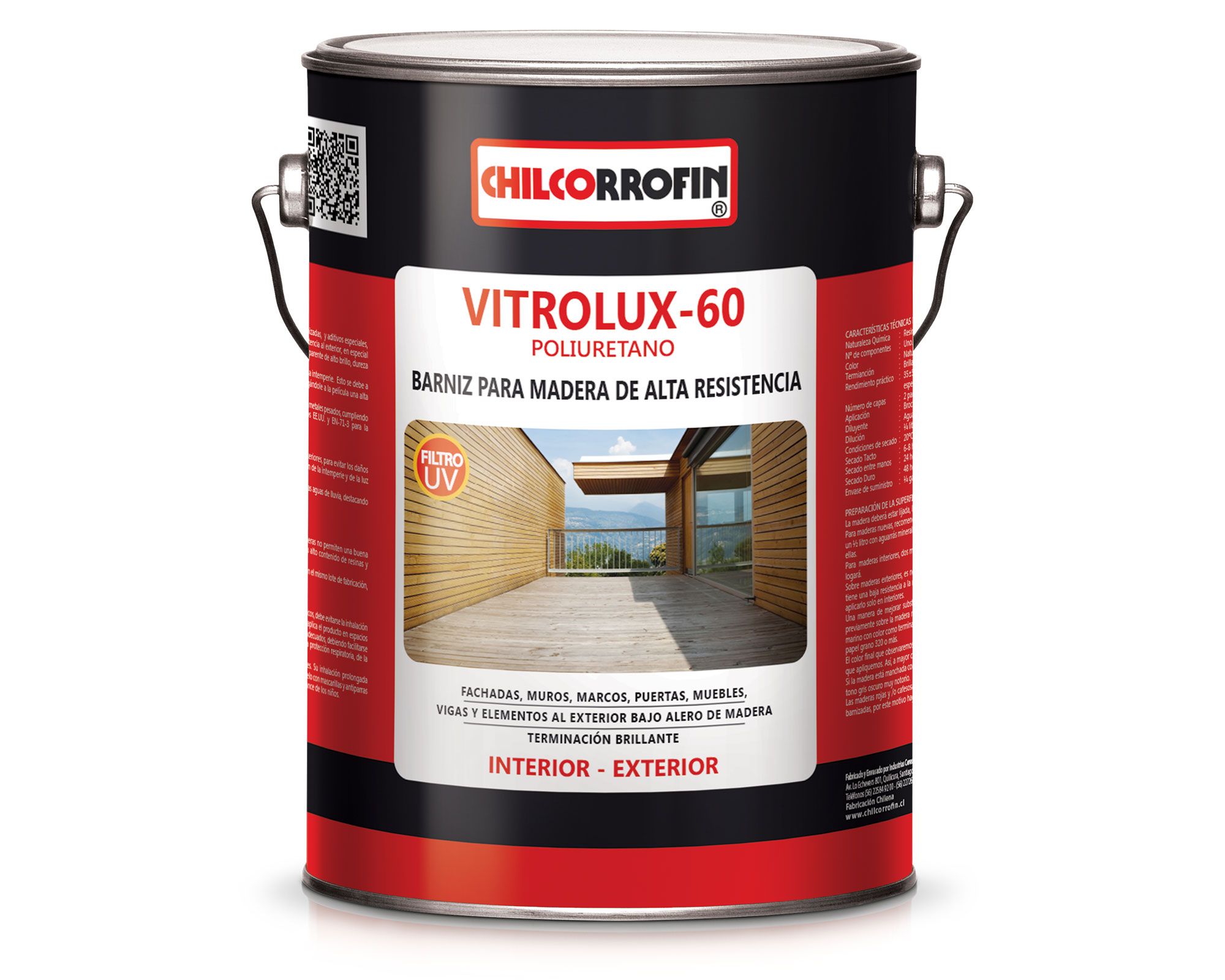Barniz 1 galón Vitrolux-60 roble claro brillante Chilcorrofin