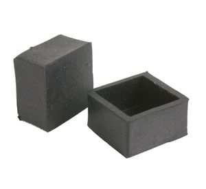 Regatón negro cuadrado 1 1/4'' Goma hogar