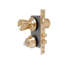 Cerradura embutir acceso pomo bronce satinado Scanavini