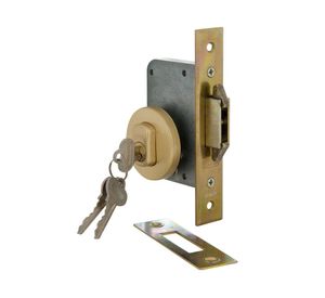 Cerradura embutida puerta corredera interior bronce 1090-AZ Scanavini