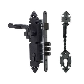 Cerradura embutida acceso B40 rústica negro Poli