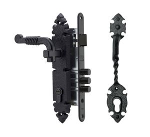 Cerradura embutida acceso B40 rústica negro Poli