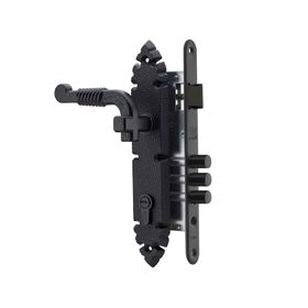 Cerradura embutida acceso B40 rústica negro Poli