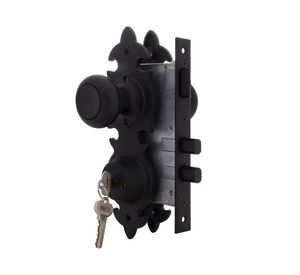 Cerradura embutida pomo acceso 6180 negro envejecido Scanavini