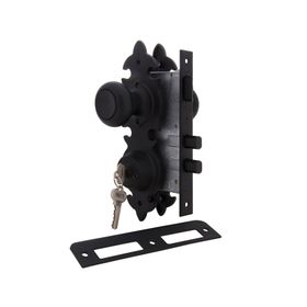Cerradura embutida pomo acceso 6180 negro envejecido Scanavini