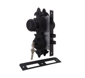 Cerradura embutida pomo acceso 6180 negro envejecido Scanavini