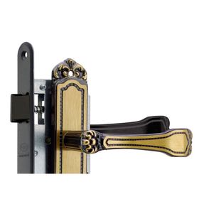 Cerradura embutida manilla oficina negra Barroca B40 Poli