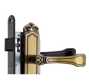 Cerradura embutida manilla oficina negra Barroca B40 Poli