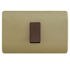 Placa armada interruptor 16A 9/12 Génesis dorado Schneider