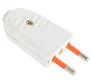 Enchufe macho 2P blanco Kalop