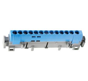 Regleta 04844-0 para neutro 1 a 13 entradas azul