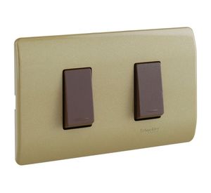 Placa armada interruptor 16A 9/15 Génesis dorado Schneider