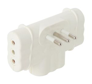 Adaptador triple plano ABS 10A marfil Rema