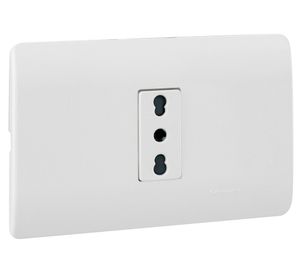 Placa armada tomacorriente 10/16A 2P+T Génesis blanco Schneider