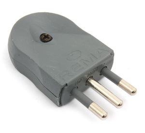 Enchufe macho convertible 10 a con tierra gris Rema
