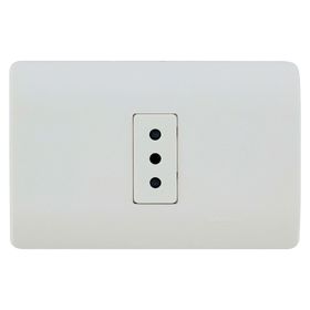 Placa armada tomacorriente 10A 2P+T Génesis blanco Schneider