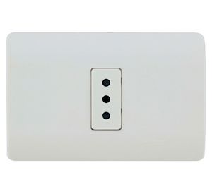 Placa armada tomacorriente 10A 2P+T Génesis blanco Schneider