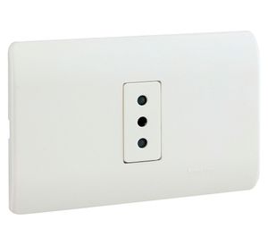 Placa armada tomacorriente 10A 2P+T Génesis blanco Schneider