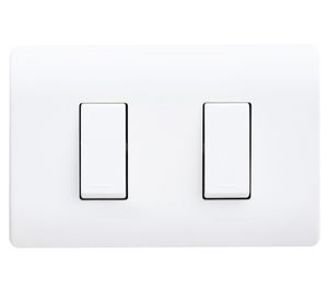 Placa armada interruptor 16A 9/15 Génesis blanco Schneider